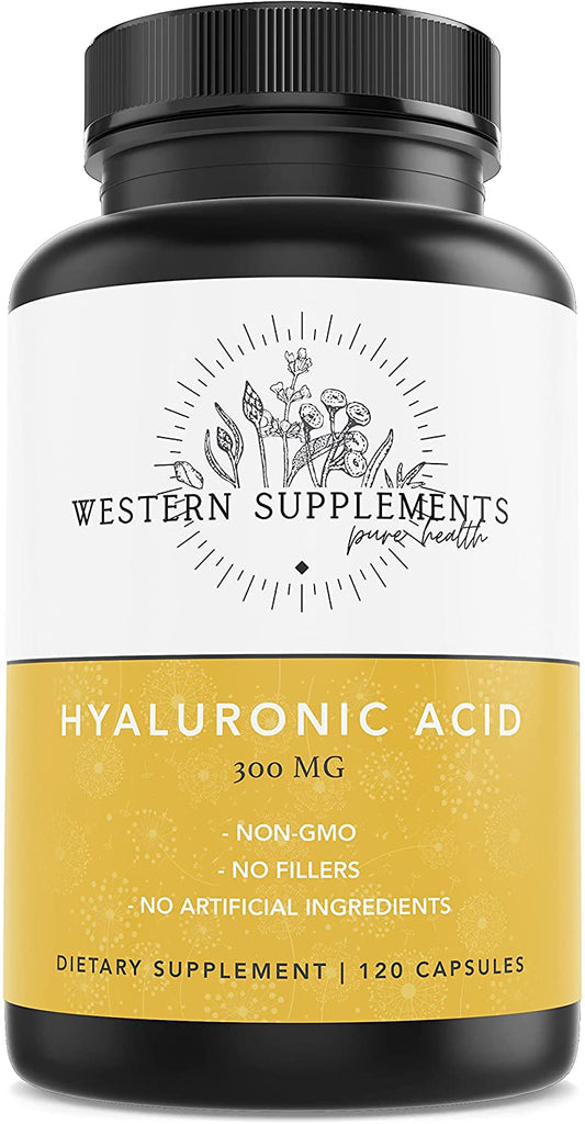 Western Supplements 300mg Pure Hyaluronic Acid Vitamin Supplements
